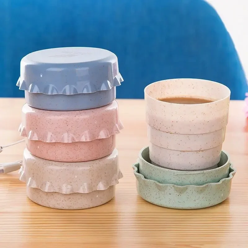 

Складная чашка 130 мл, экологически чистая соломинка для путешествий, портативная креативная мини-складная чашка для кемпинга, складные кружки для мытья