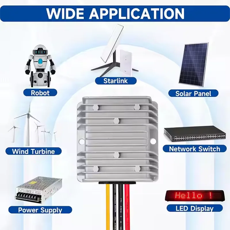 

XWST Buck Car Power Supply 36V 48V to 24V DC DC Step Down Converter 1~65A Waterproof Voltage Regulator 30-60V to 24VDC Module