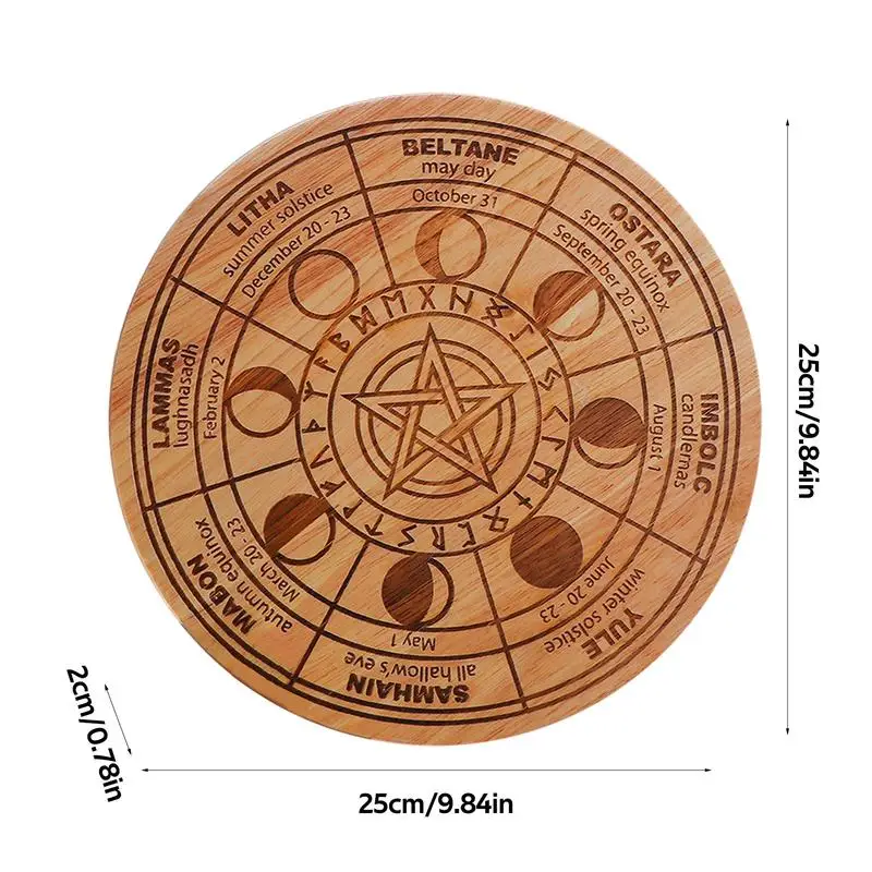 Wooden Pendulum Round Star Wooden Pendulum Board Metaphysical Message Board Dowsing Divination Board Altar Supplies For Witch