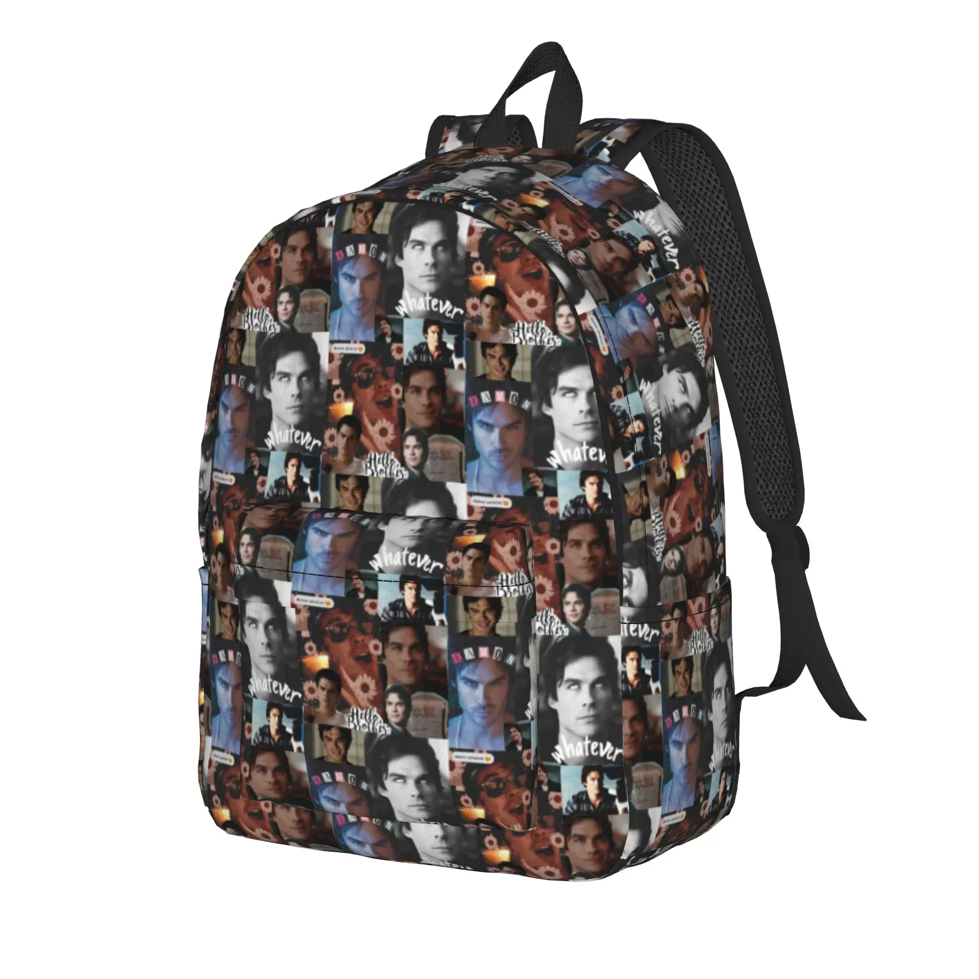 The Vampire Diaries Resuable Movie Backpack Damon Salvatore Camping Backpacks Women Casual School Bags Lightweight Rucksack