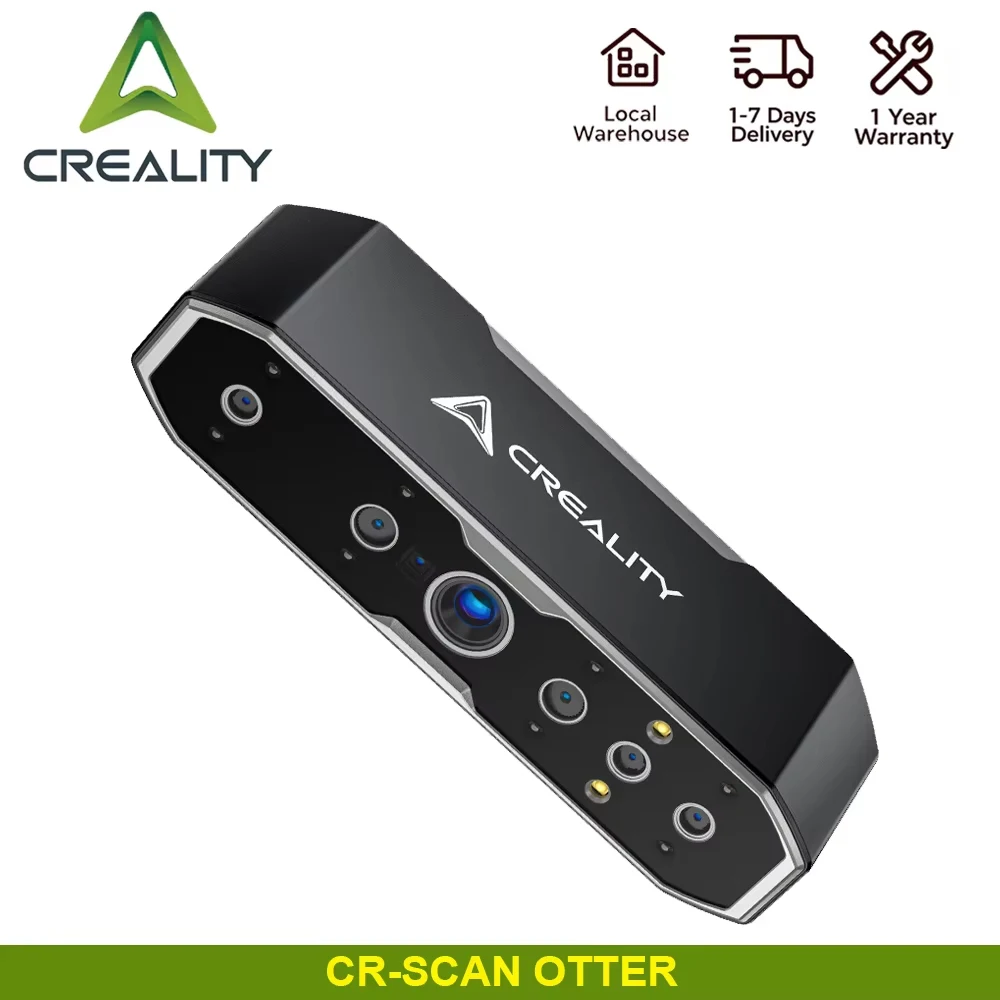 Creality CR Scan Otter Scanner 3D Portatile, Precisione 0.02mm, Scansioni 3D Grandi e Piccole, Visione Stereo a Quattro Lenti, Scansione 20fps, 10-2000mm