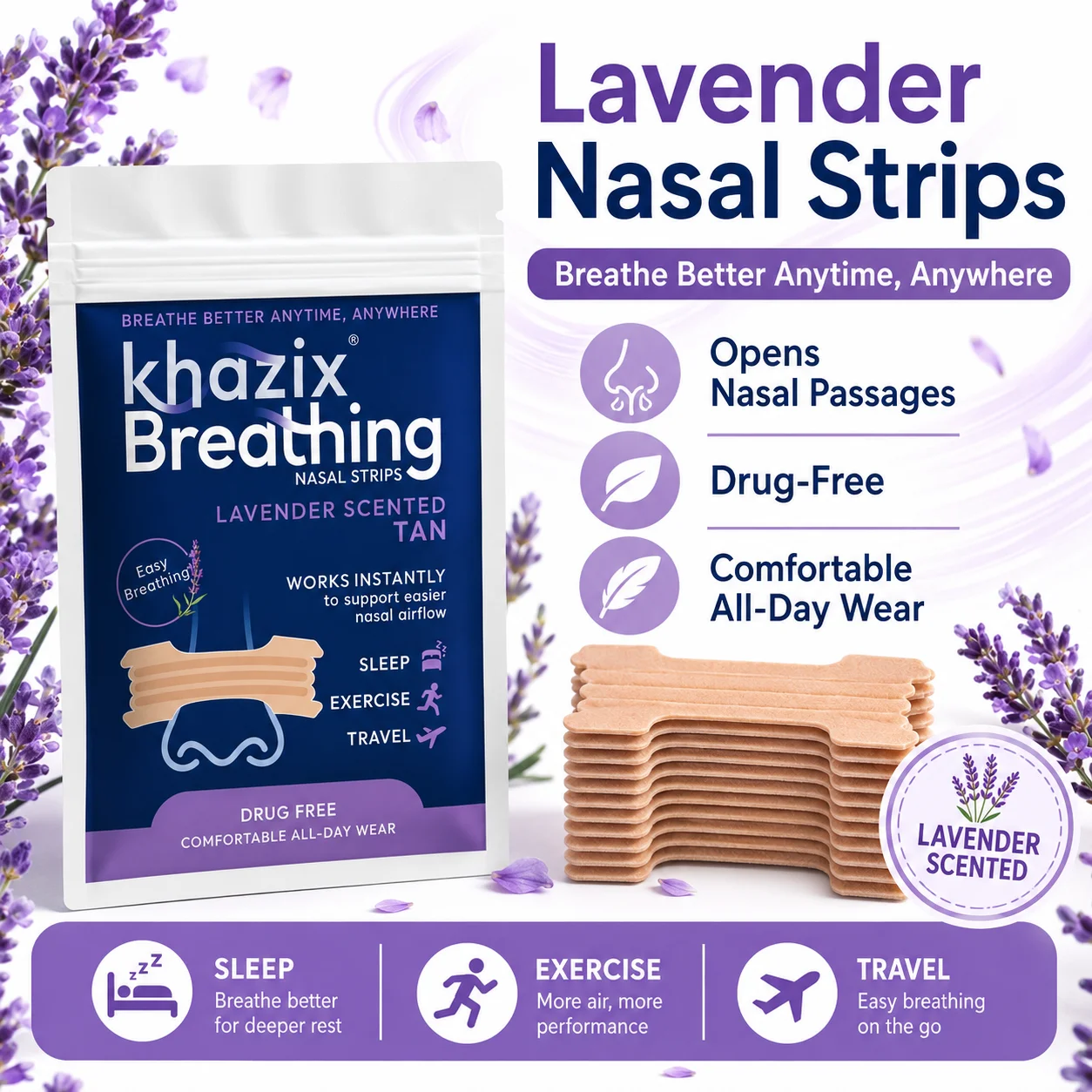 30PCS Menthol Nasal Strips for Easier Breathing, Comfortable Nose Strips for Sleep Exercise Travel Daily Use image 3