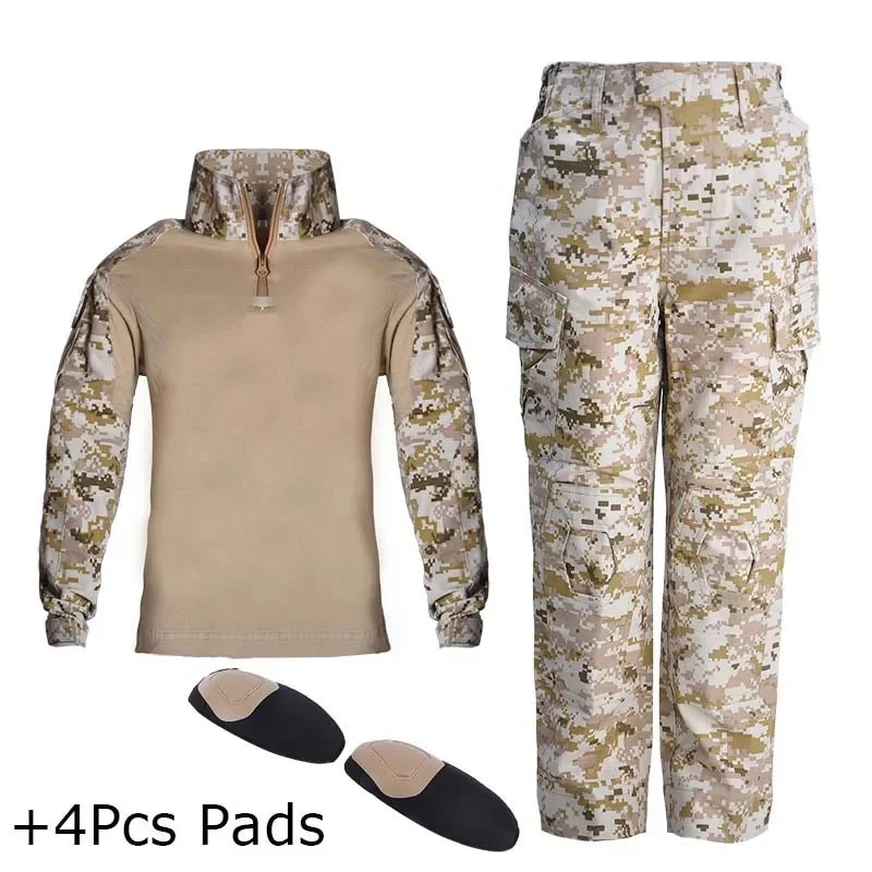 

Kids Boys Suits US Army Tactical Military Uniform Airsoft Camo Combat-proven Shirts Pants Rapid Assault Battle