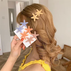 Woman Hair Clips Girls Sea Star Pink Hairpins New Fashion Korean Ins Barrette Candy Color Hair Accessories Jewelry Gifts 2023