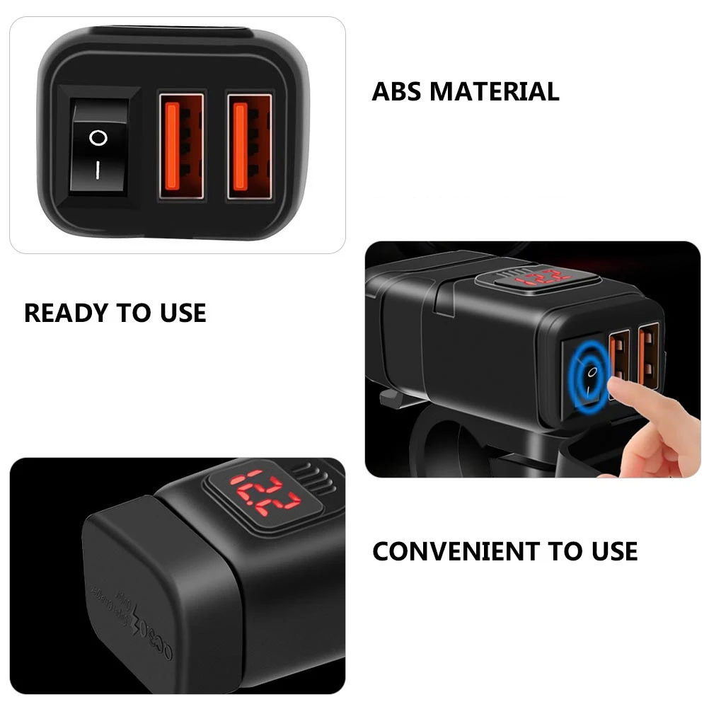

Car Adapter ABS Rubber Waterproof Cover for Motorcycle USB Dust Proof Heat Resistant Corrosion Proof Stable