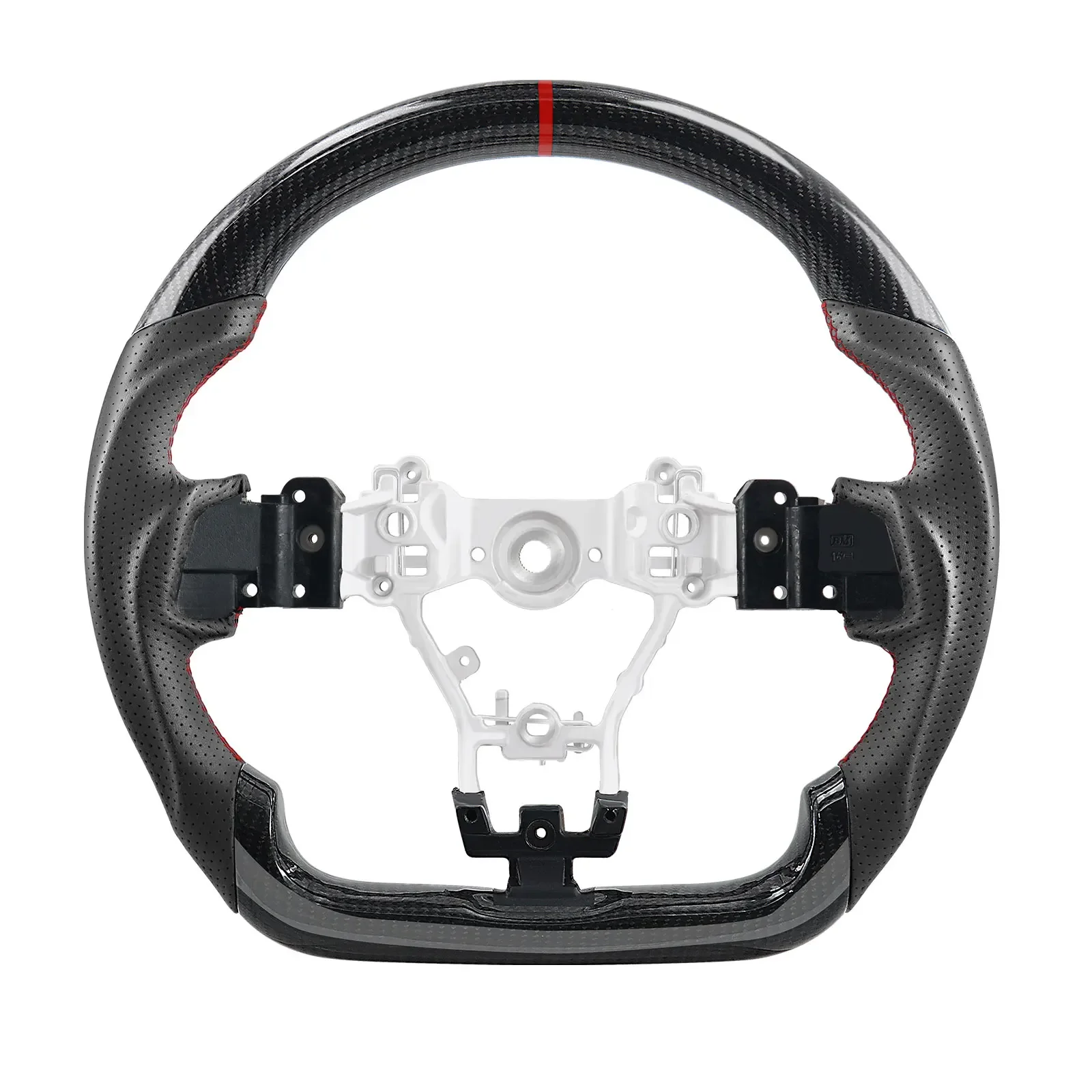Real Carbon Fiber Steering Wheel Nappa Preforated Leather For Subaru WRX STI LEVORG 2015 2016 2017 2018 2019 2020 2021 2022