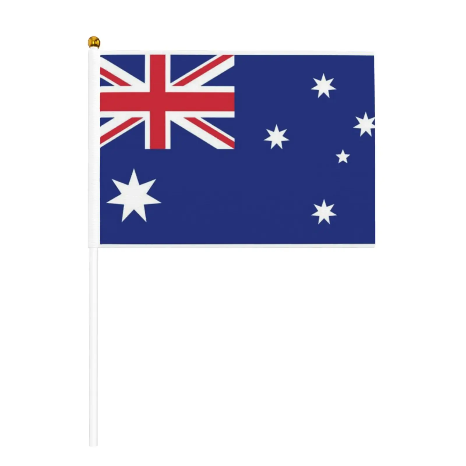 10 Pack Aussie National Football Hand Held Flag, Small Waving Banner With Pole Sports Match Fan Supplies Pub Game Day Decor