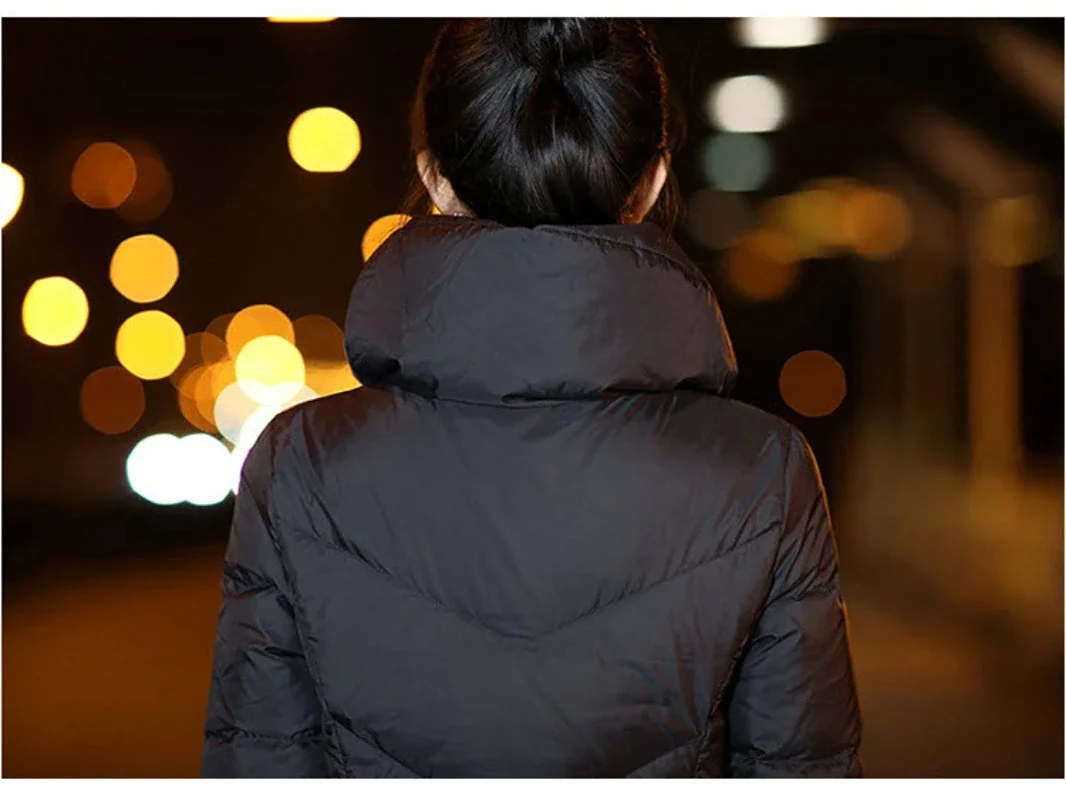 Veste à capuche en coton arc-en-ciel pour femme, longueur genou, vêtements d'hiver coréens, ThUNICEF, automne, hiver, nouveau, 2022