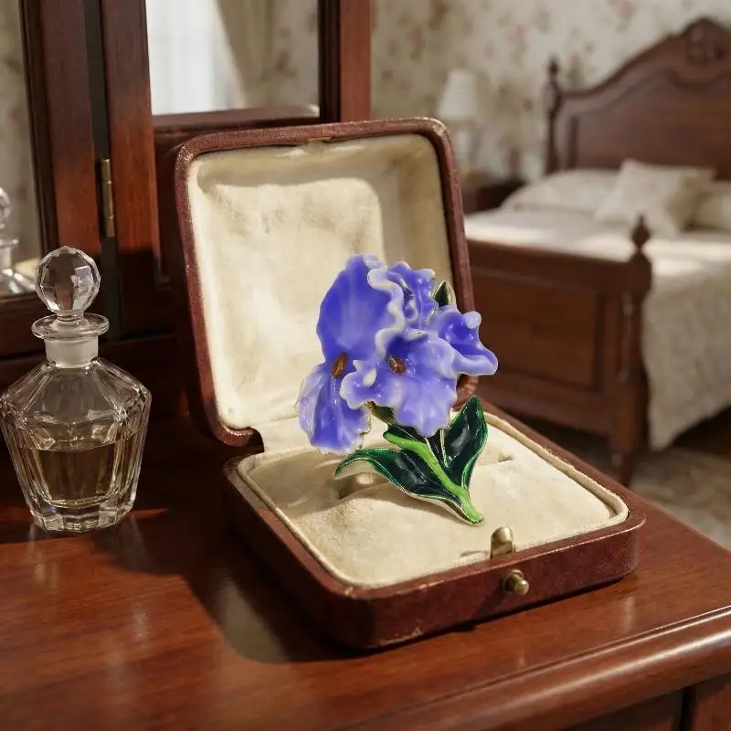 

Эмалевый кулон в виде орхидеи фаленопсис для рукоделия, художественный цветочный аксессуар для создания подарков ручной работы