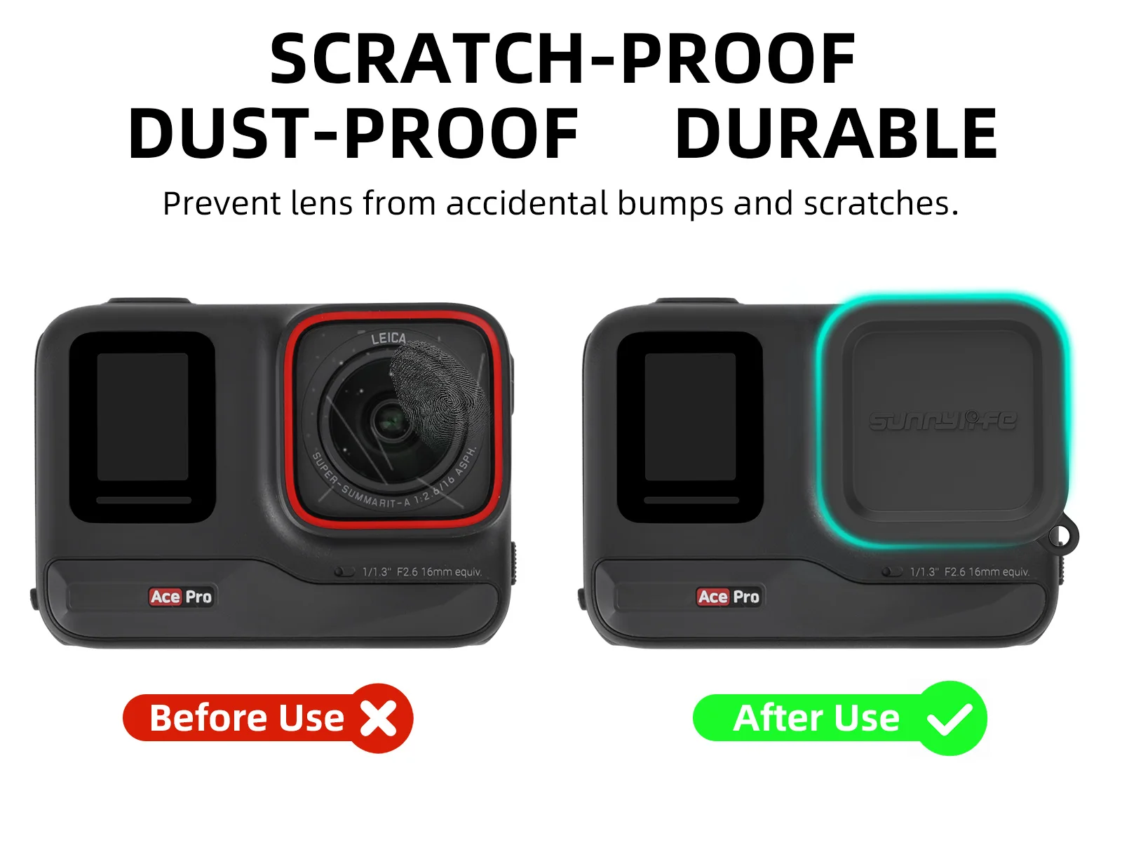 For Insta360 Ace Pro Wide Angle Enhanced Lens Silicone Protective Sleeve Cap Cover Lens Protector For Insta360 Ace Accessories