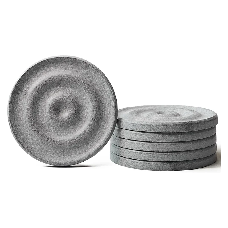 

A33R-6 PCS Instant Dry Stone Coasters, Natural Diatomaceous Earth Table Coasters For Drinks, Drying Stone Absorbent Coasters