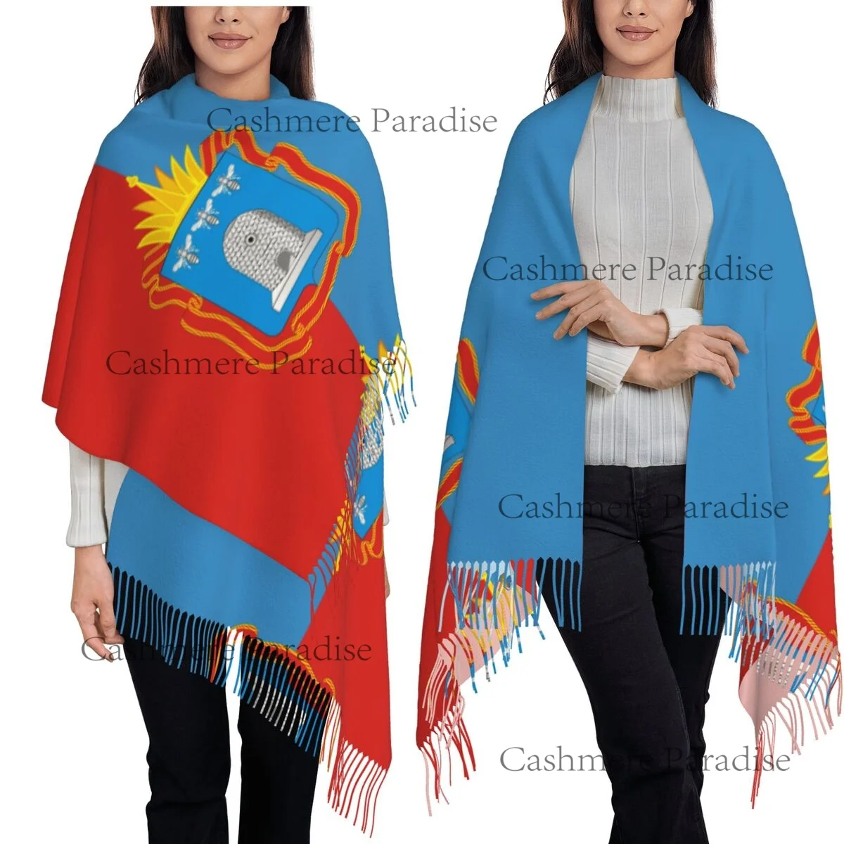 

Женский мягкий шарф Tambov Oblast Flag, теплый мягкий шарф, зимняя шаль на Хэллоуин