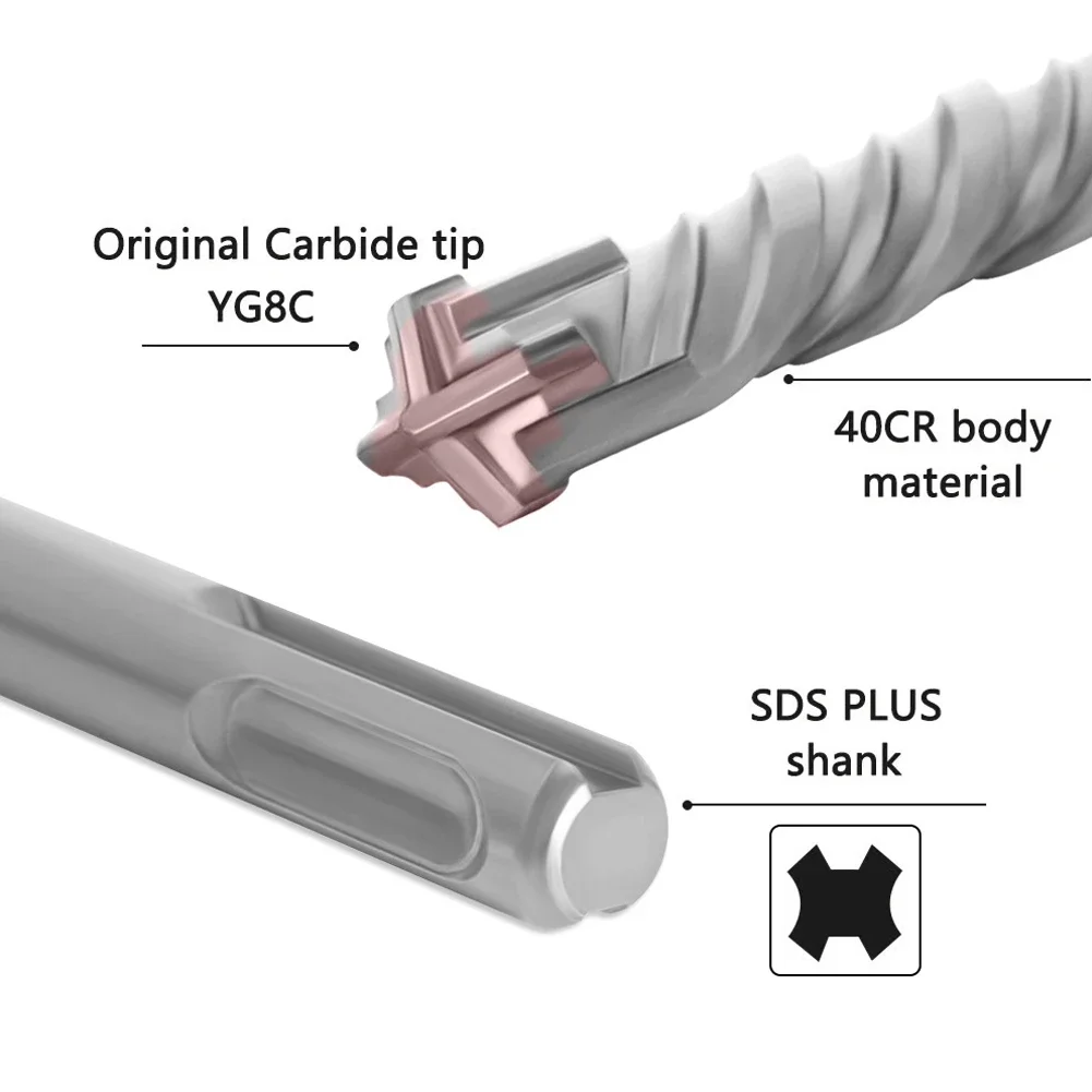 مثقاب مطرقة كهربائية للجدار ، طوب خرساني ، أدوات ماسبيت ، SDS Plus ، منشار ثقب ، حفر ، 5 ، 6 ، 7 ، 8 ، 10 ، 12 ، حجري ،