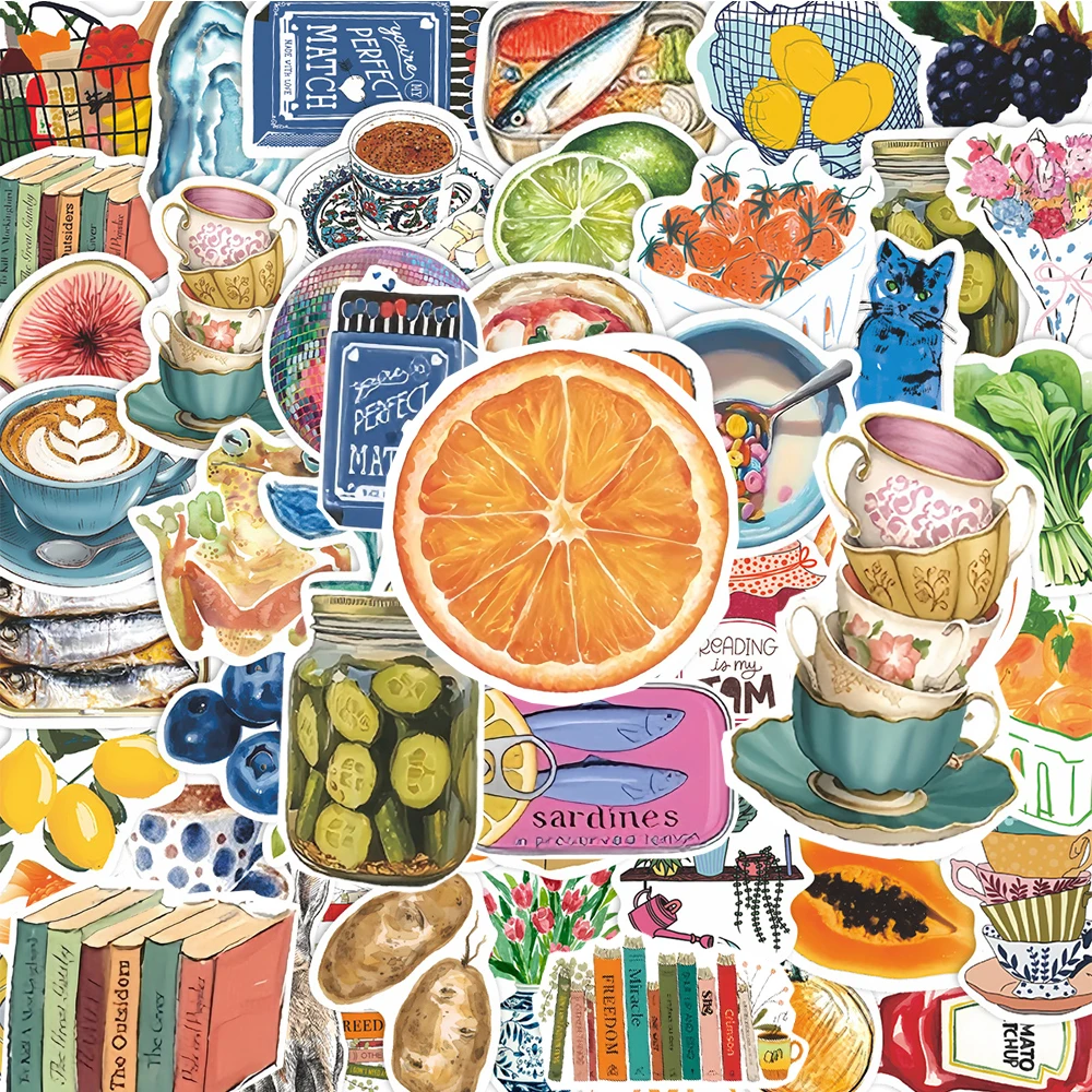 

10/30/55 шт. винтажные наклейки с граффити из мультфильма Средиземного моря, эстетическая наклейка для ноутбука, холодильника, телефона, скрапбукинга, декоративная наклейка