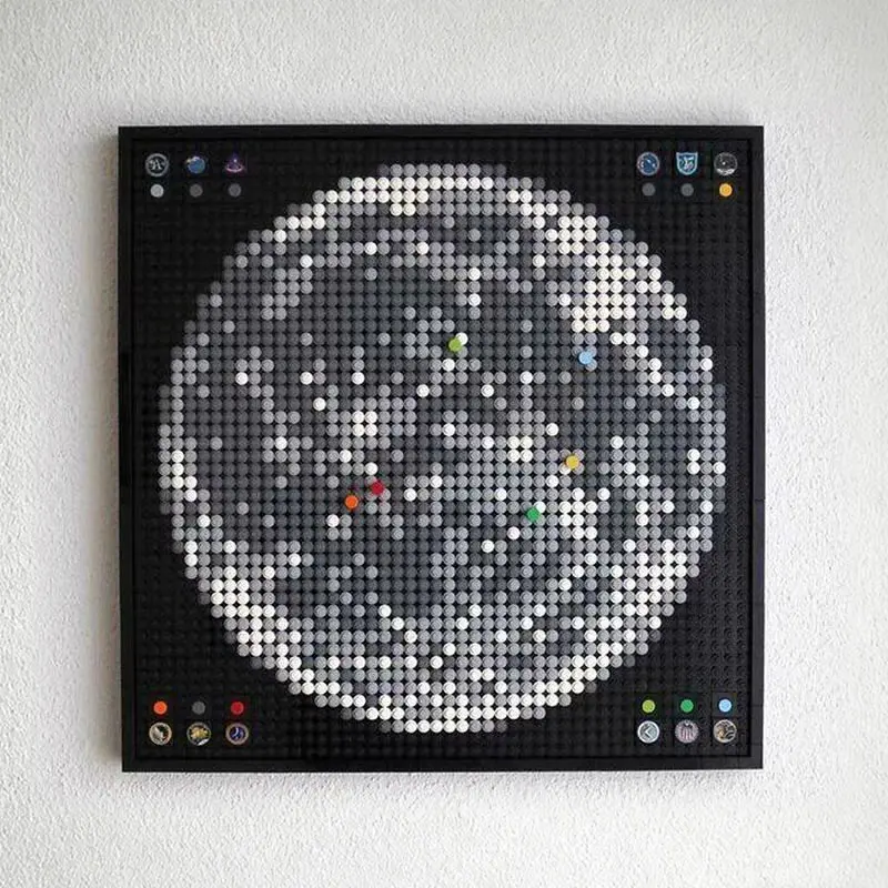 2496pcs Apollo Moon Landing Mosaic Art Building Blocks Space Exploration Picture Bricks DIY Assembly Home Decor Collectible Gift