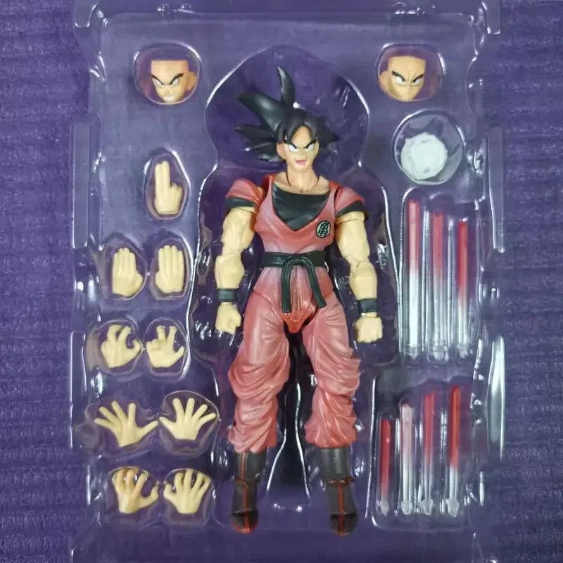 In Stock Dragon Ball SHF Super Saiyan Black Hair Second Generation Son Goku Anime Action Figure PVC Model Collection Toys Gifts