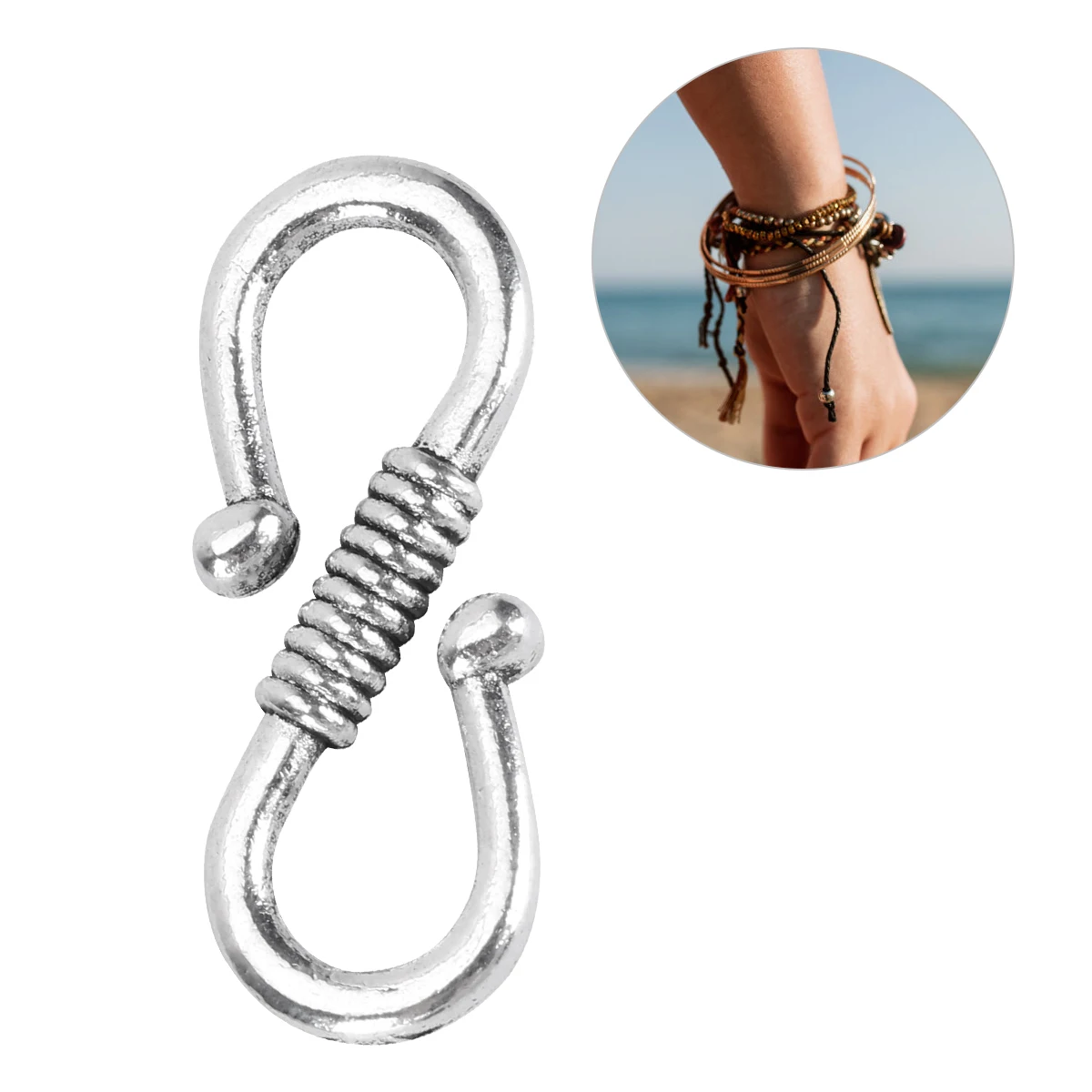 

40 Pcs Bracelet Connection Buckle Hook for Charms Jewelry Connectors Exceart Clasps Making Tibetan Alloy Links