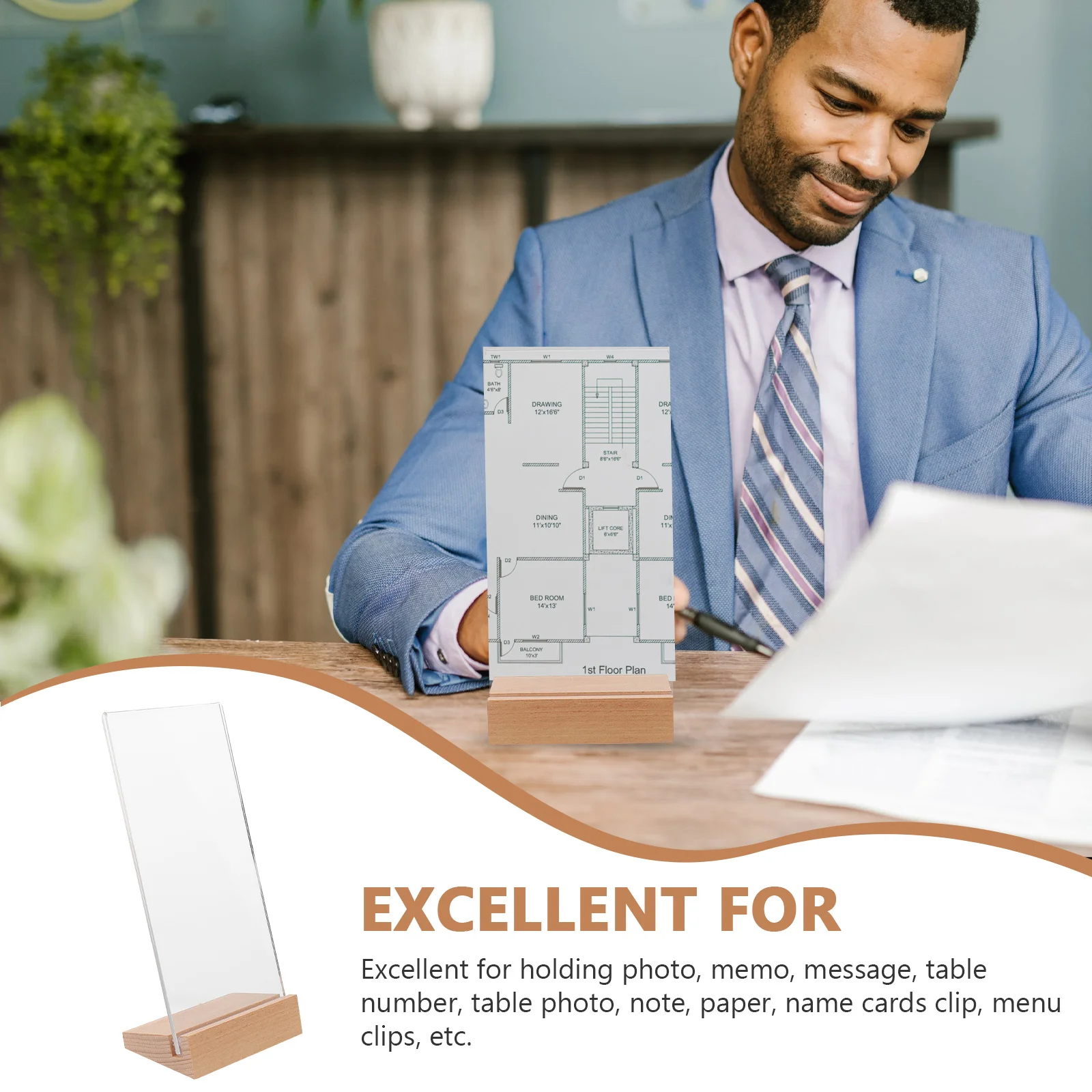 

Table Cards Sign Holder Multifunction AD Advertising Menu Note Display Stand Office