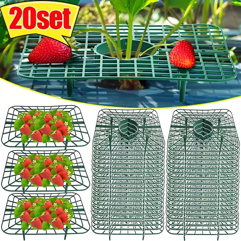

5/20set Strawberry Plant Supports Vegetable Growing Rack Plastic Fruit Climbing Frames with Four Legs Garden Plants Care Supply