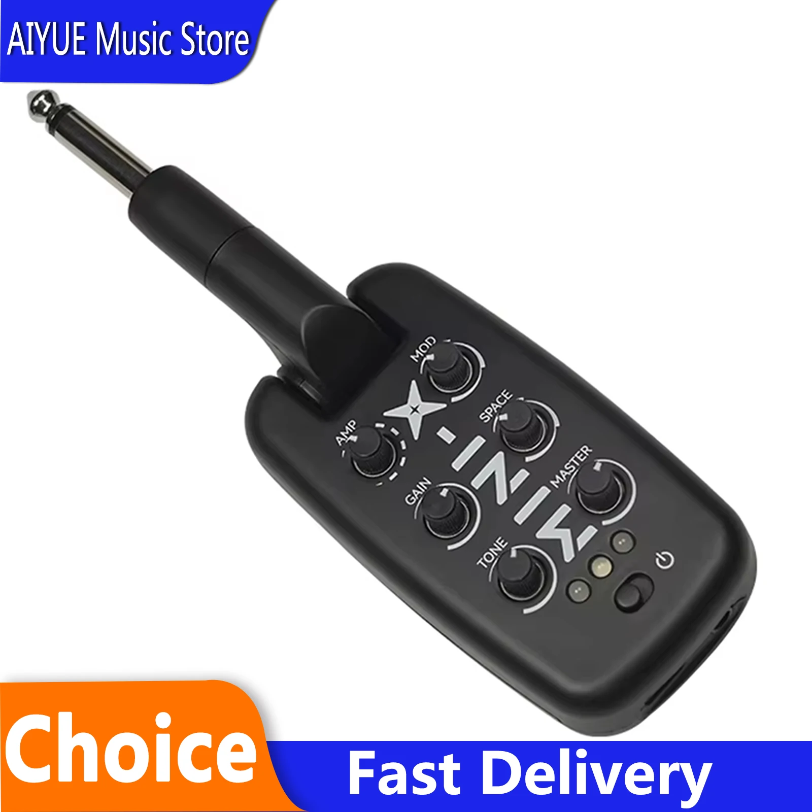 

M-VAVE MINI-X Headphone Amplifier Guitar Bass Effects Portable Rechargeable Amp Built-in 9 Different Amplifier Tones Guitar