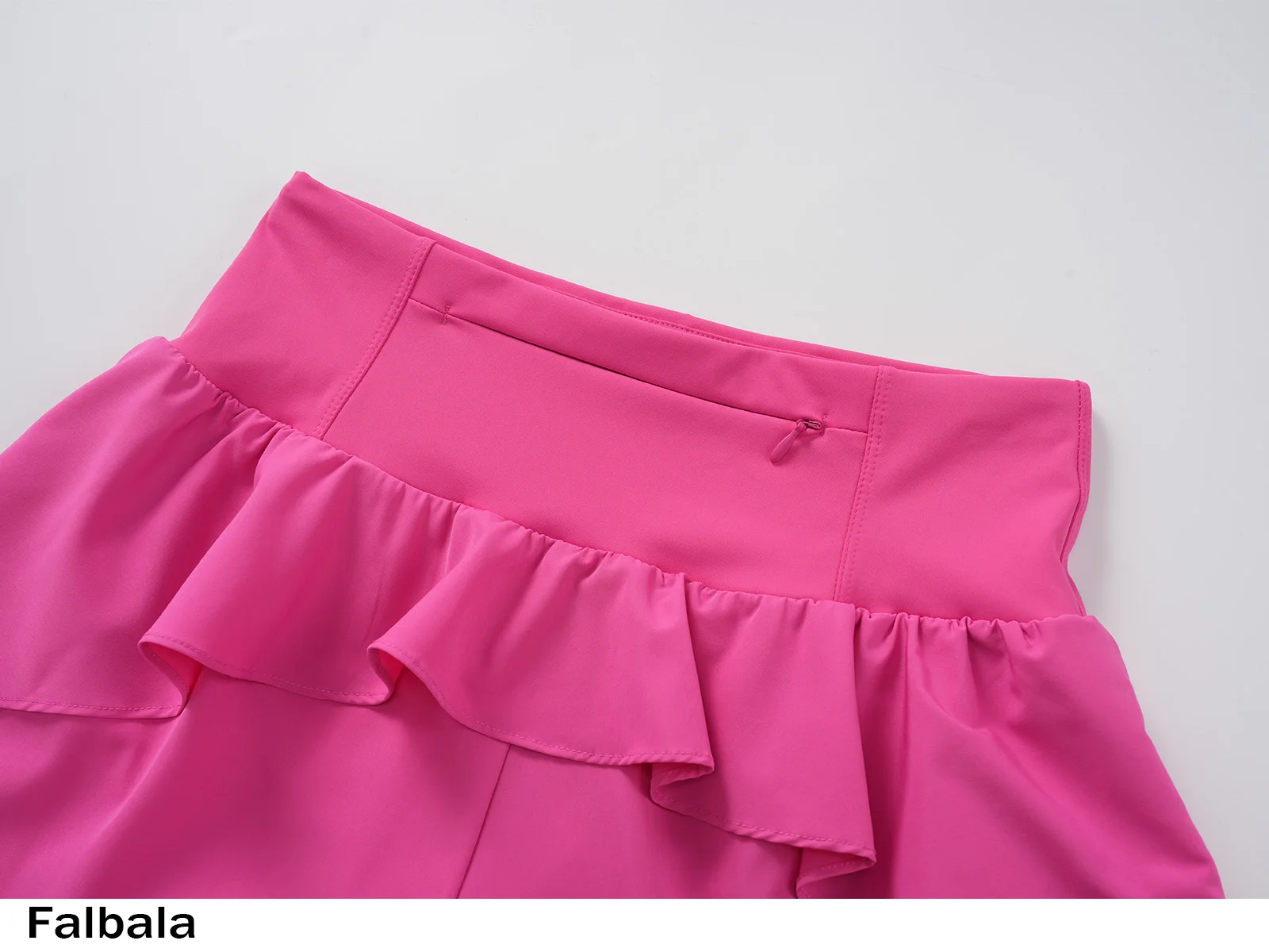 TACVASEN Womens 2-in-1 Shorts Skirt Quick Dry Workout Shorts with Zip Pocket Flounce Ruffle Hem Athletic Shorts with Mesh Liner