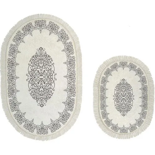 Land Of dowry Turquoise Oval Bath Mat Set 2 Li