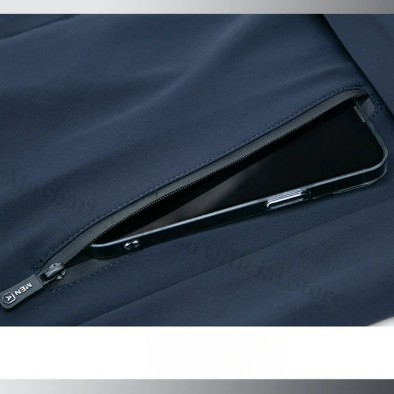 2025 New Autumn Trench Coat Men's Trendy Business Detachable Hooded Coat Jacket Korean Version Waterproof Windbreaker Jackets