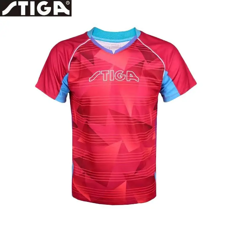 STIGA-Tênis de mesa infantil camiseta esportiva, top manga curta