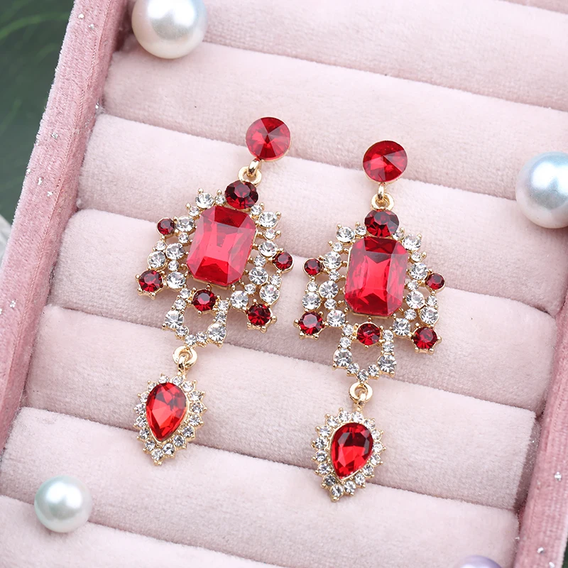 VEYO Rhinestone Retro Drop Earrings Luxury Crystal Earrings for Women New Arrival Brinco