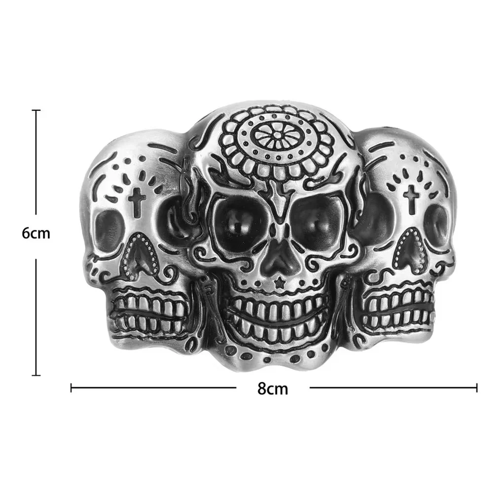 Vintage klassieke zilveren schedelriemgesp voor man cowboygesp zonder riem