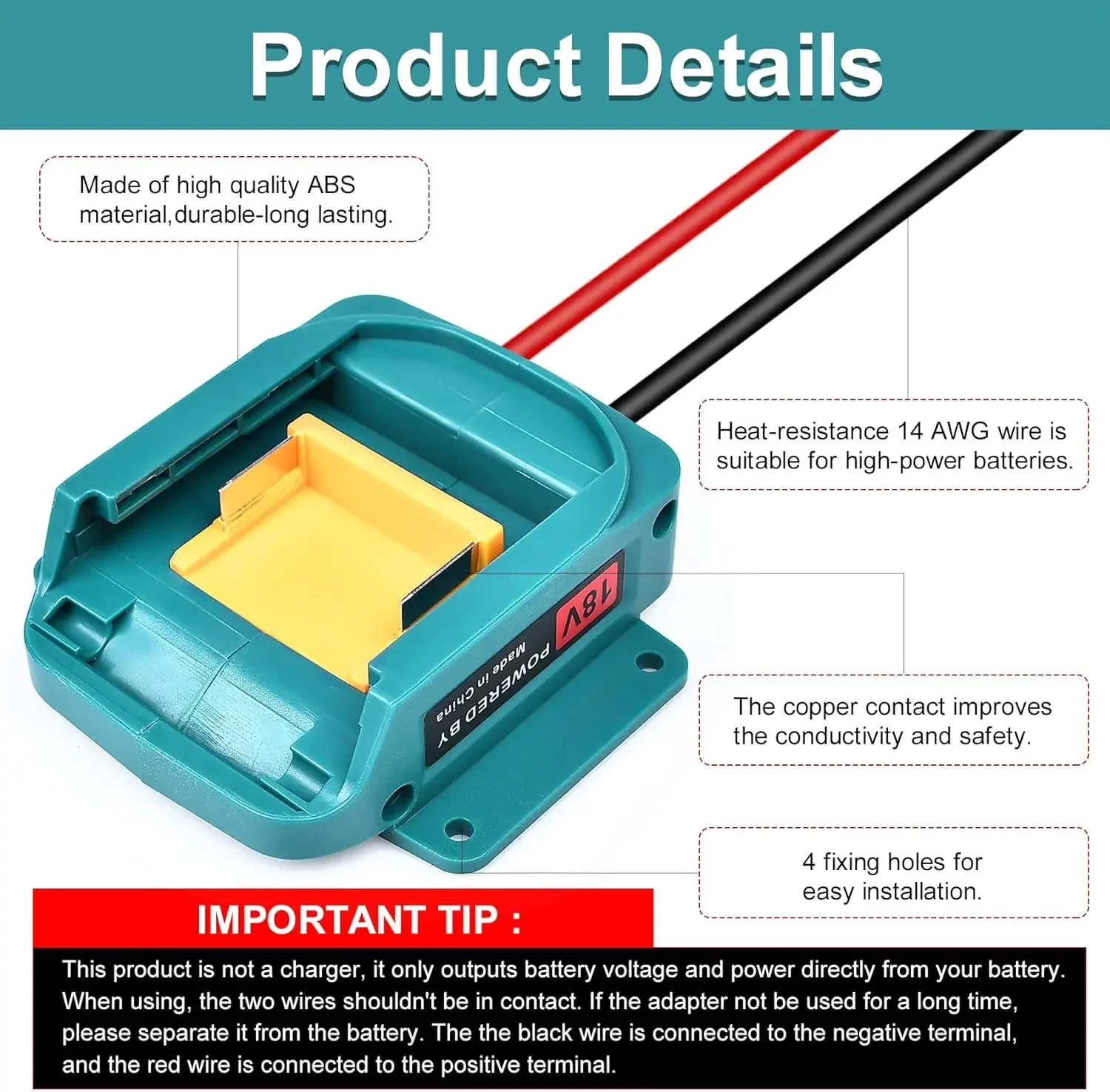 Adaptateur de batterie pour roues électriques, Compatible avec Makita 18V BL1830 BL1840, convertisseur de puissance pour jouets RC DIY