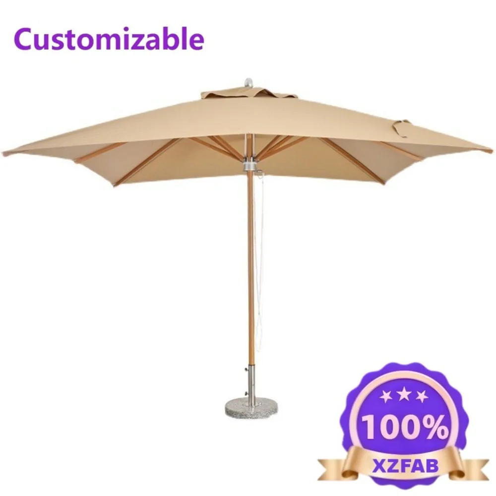 Factory Direct 2026 Top RatedOutdoor Parasol Coffee Shop Umbrella Courtyard Umbrella Garden Central Column Umbrella Round Square
