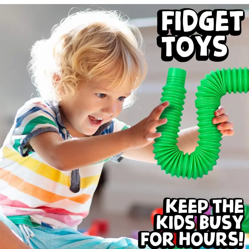 8 Pcs 다채로운 PopTelescopic 튜브 스트레칭 골판지 튜브 어린이 성인 스트레스 릴리프 장난감