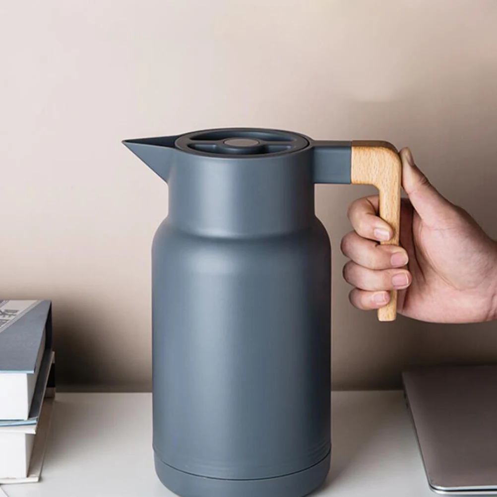 

Large Capacity Thermal Bottle Insulated Water Container Grey Child Anti Leak Wood Use Home Office Travel