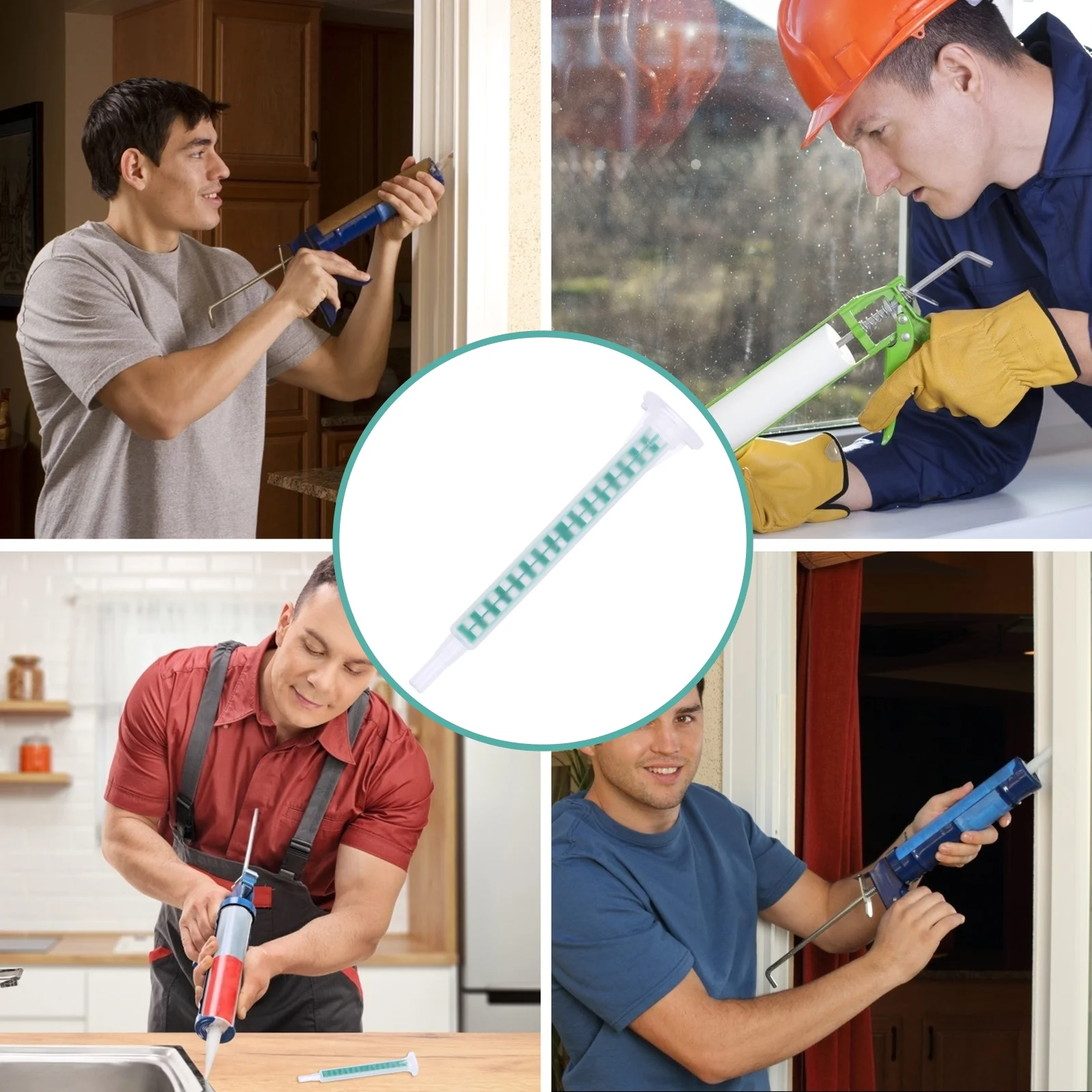 

50pcs Ab Glue Mixing Tube Set Square Bayonet For Epoxy Resin Lightweight Durable Dispenser Nozzle Applicator Lab Measuring Tool