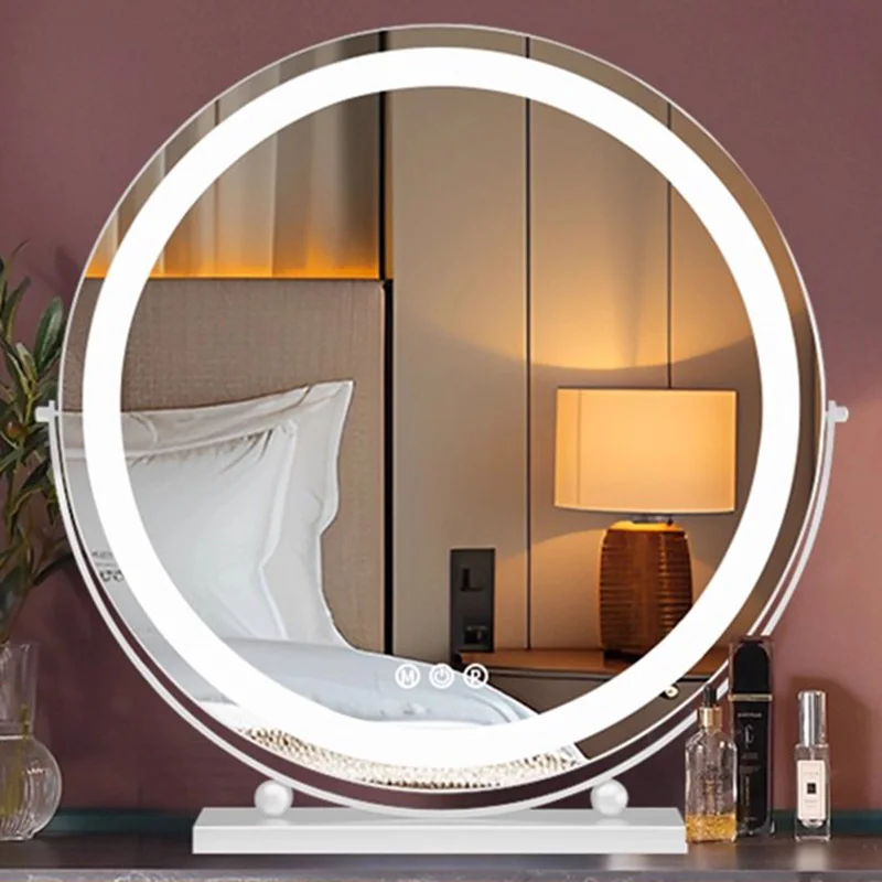 

Luxury Small Makeup Mirror Gold Aesthetic Lights Cool Makeup Mirror Girls Table Espejos De Cuerpo Completo Home Decoration