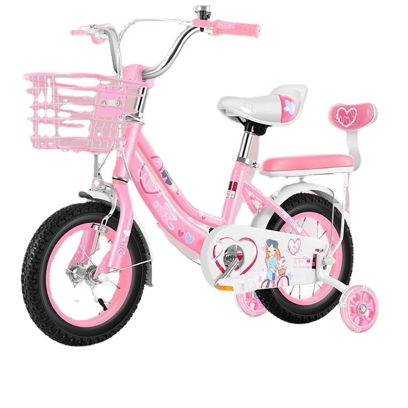 14 inch Children\'s Bicycle with Auxiliary Wheels Baby Bicycle Girl Princess Bicycle Kid Bike Suitable for ages 3-4