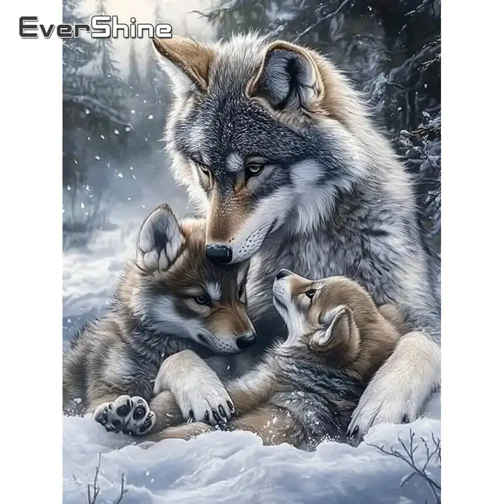 Evershine-pintura de diamante de perro, imágenes de diamantes de imitación de animales, puente bordado de diamantes de dibujos animados, manualidades coloridas, regalo hecho a mano