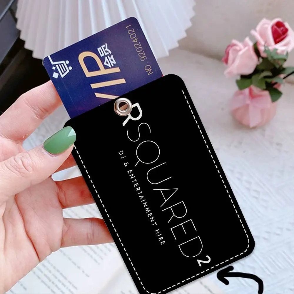 Fashion D-DSQUARED2 Bank Card,Subway, Bus Card Holder Keychain Key Ring Door Access Tags ID Card Case Keychain Access
