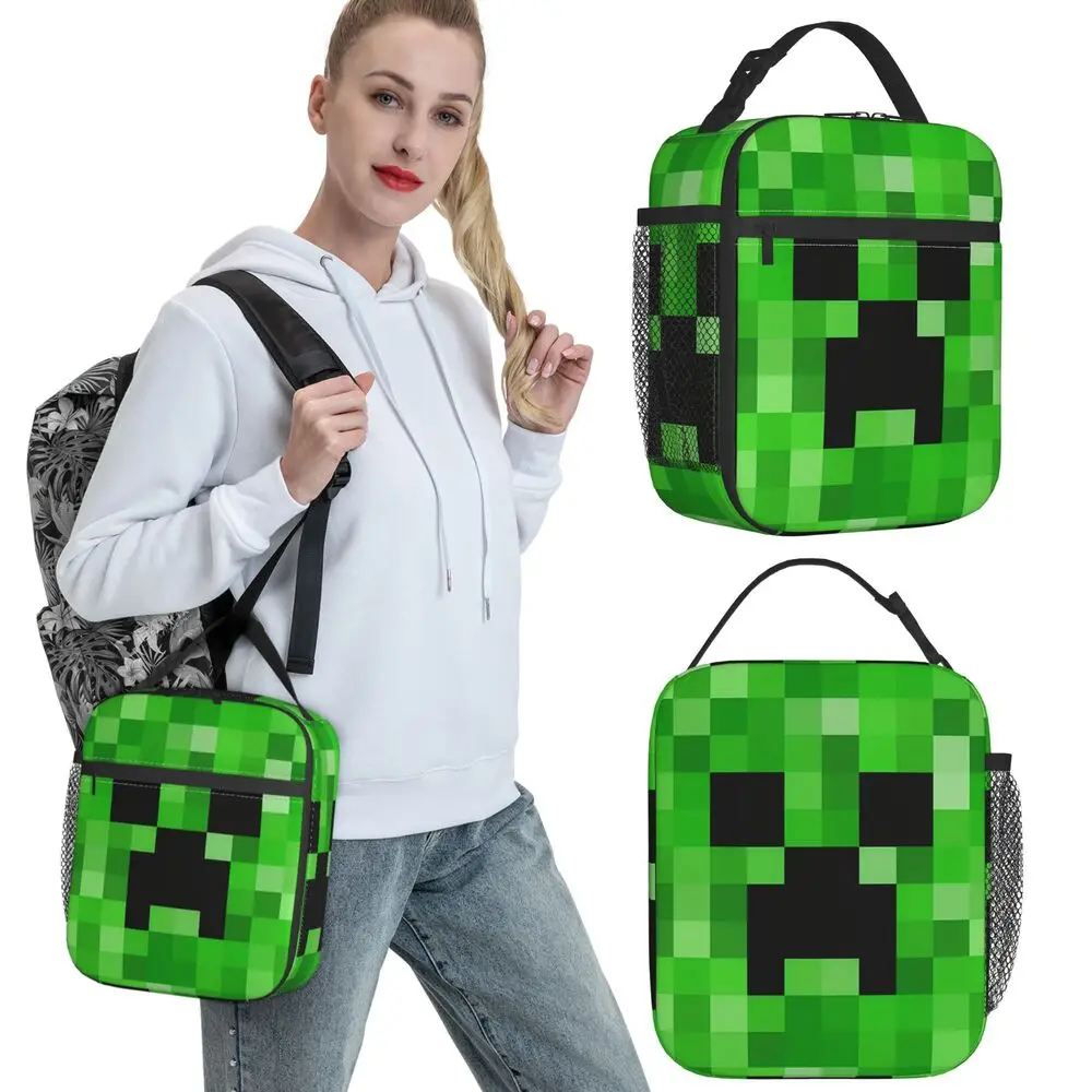 

Cute and interesting QR code Game Lunch Bag Picnic Lunch Box For Child Leisure Custom Thermal Tote Handbags Oxford Portable