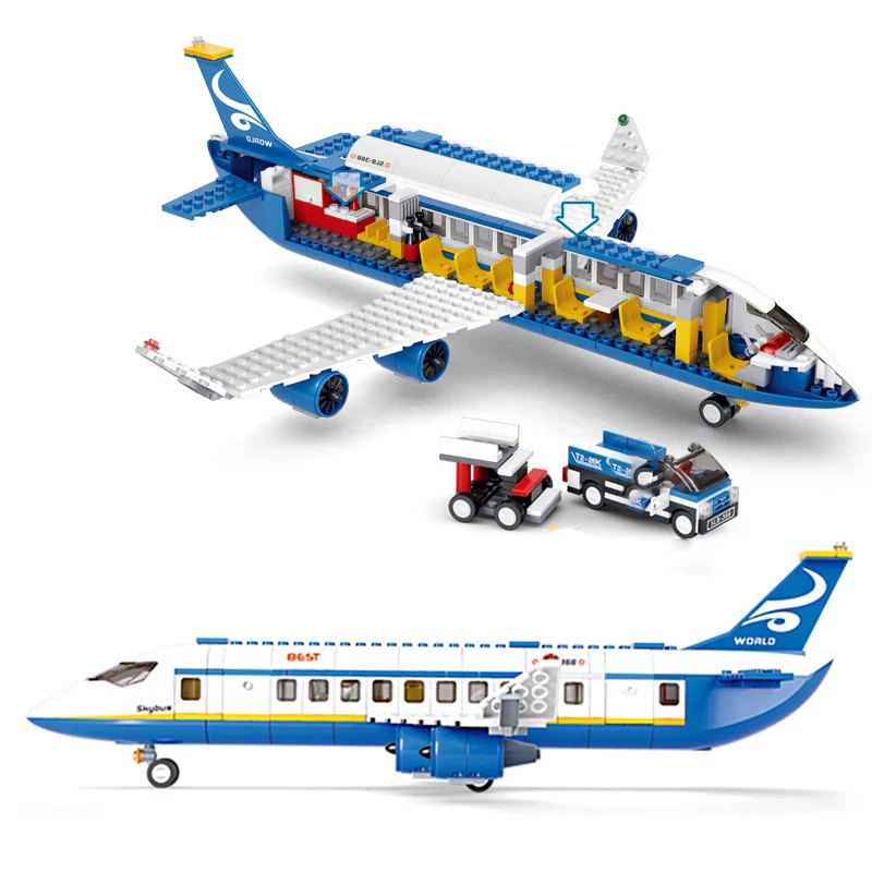 463pcs City Airport Airbus Aircraft Airplane Plane Brinquedos Avion Model Building Blocks Bricks Passenger Toys For Children