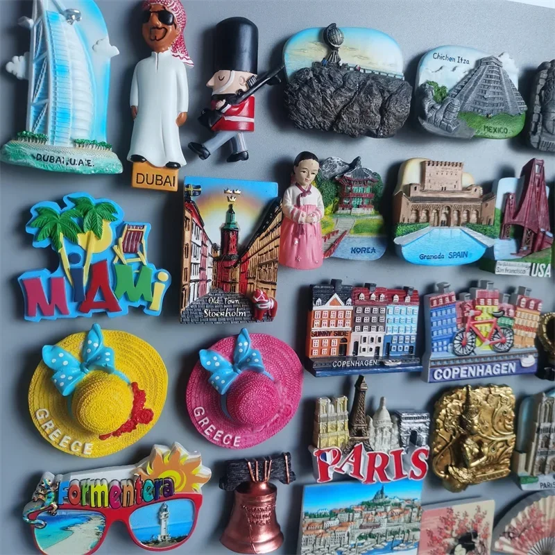 Fridge Magnets Japan Dubai Miami USA Norway British Curacao Cambodia Greece Australia Denmark Home Decor Tourist Souvenir Gifts