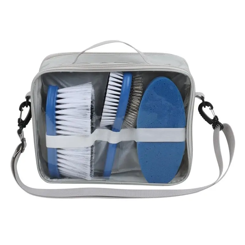 equestrian-grooming-kit-set-hoof-pick-horse-comb-brush-sponge-double-sided-comb