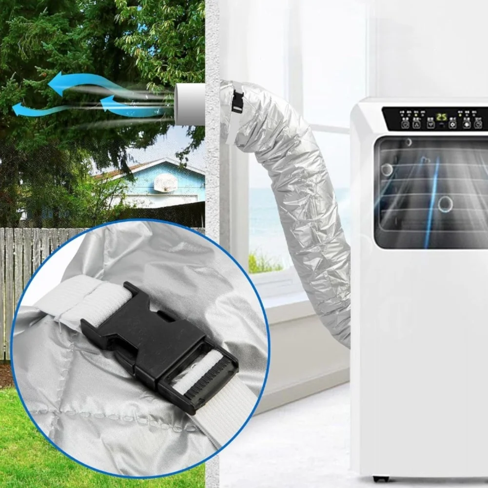 Silver AC Insulated Air Conditioner Hose Sleeve 58x150cm For Portable Unit Pipe Ventilation Cover Cooling Accessories