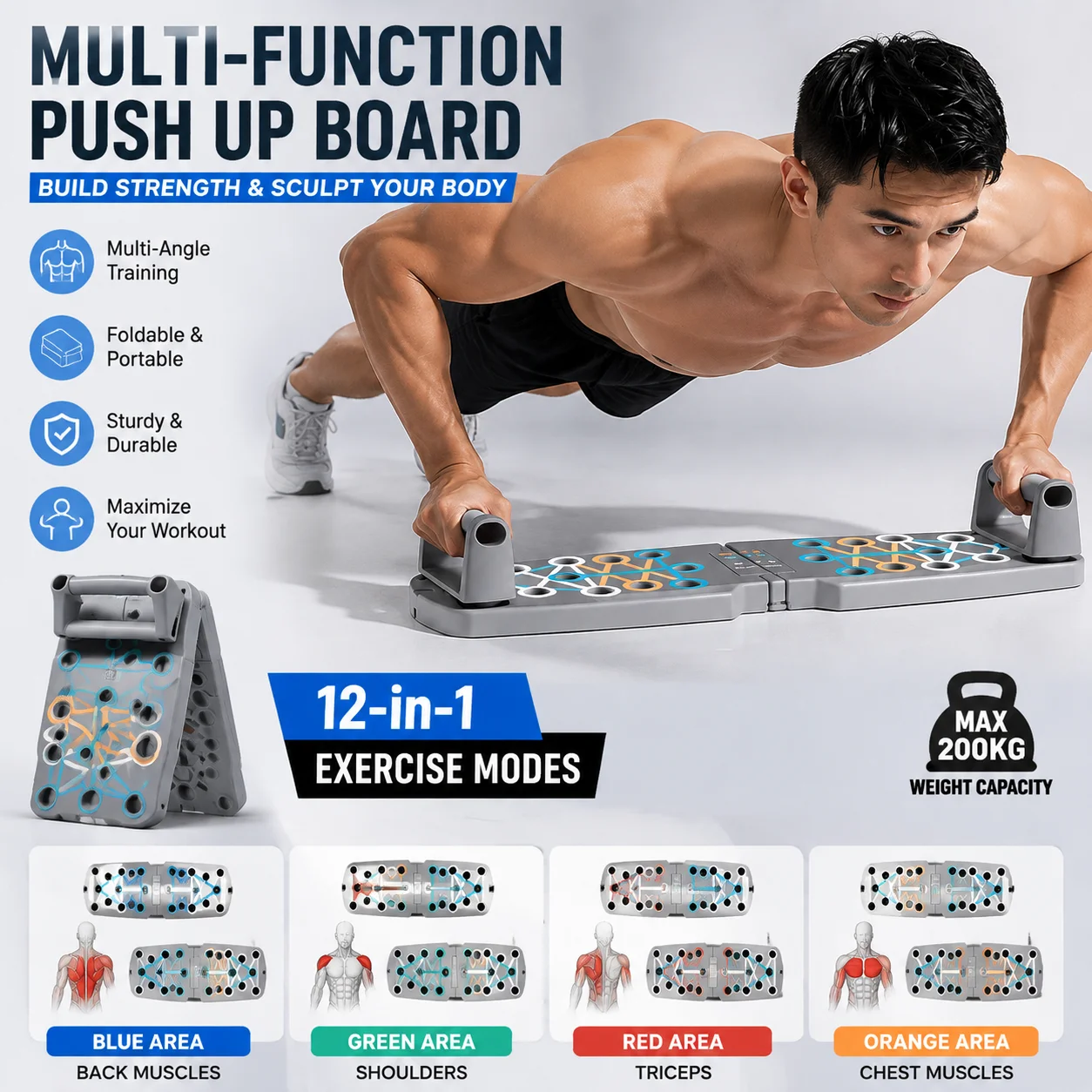 Push Up Board - Multifunctioneel Push-Up Board Workout Stand Systeem
