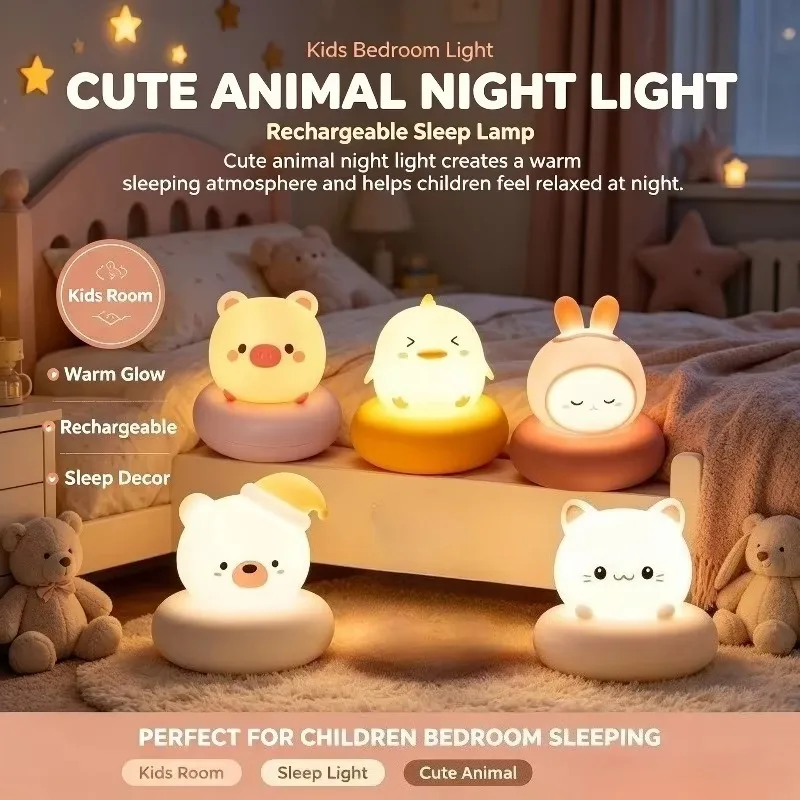 Rechargeable Sleep Companion Lamp Baby Nursery Bedroom Light Birthday Gift Friends Family Home Party Festival Decoration