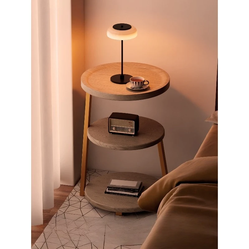 

Small table bedside shelf niche design sense