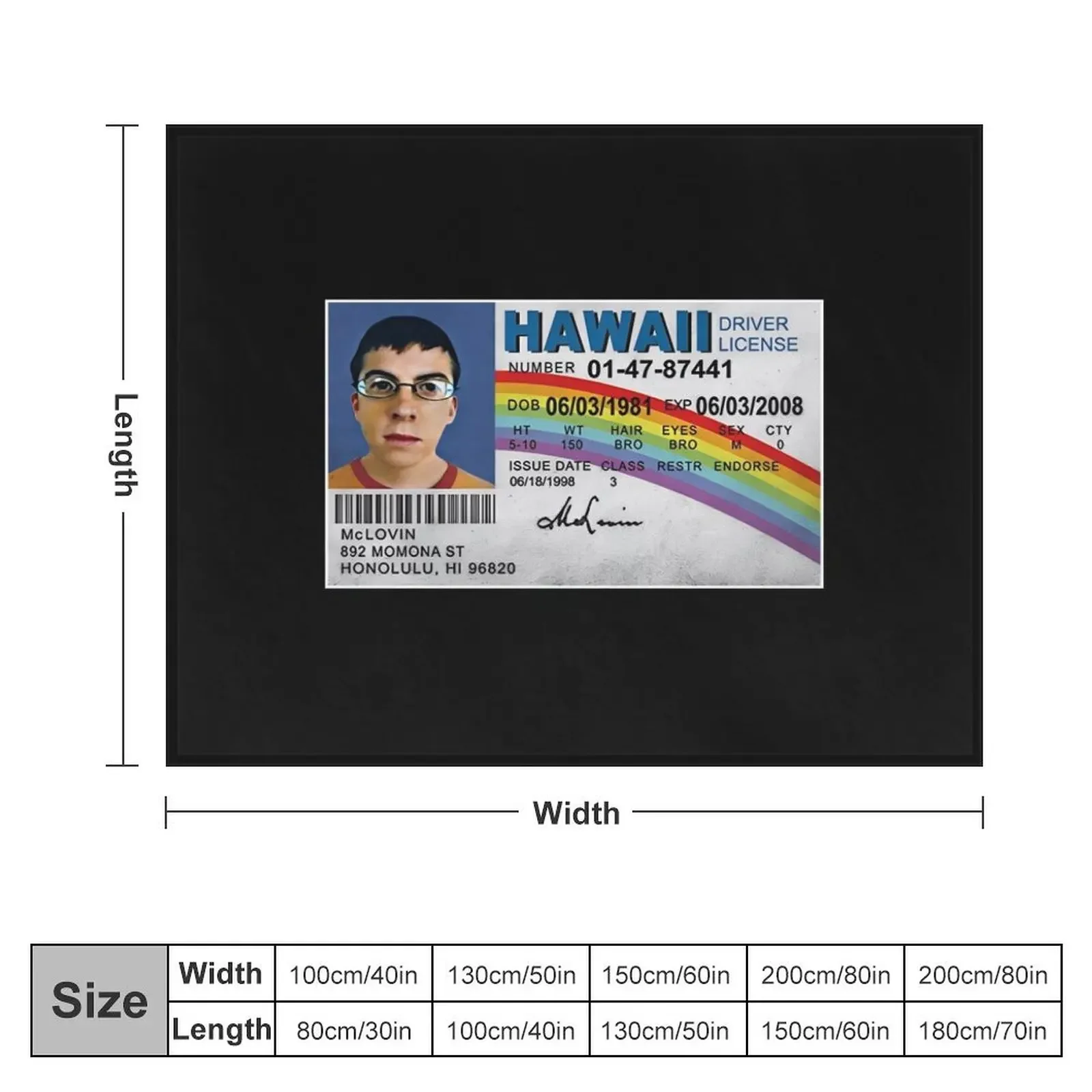 McLovin Throw Blanket manga for winter Softest Blankets