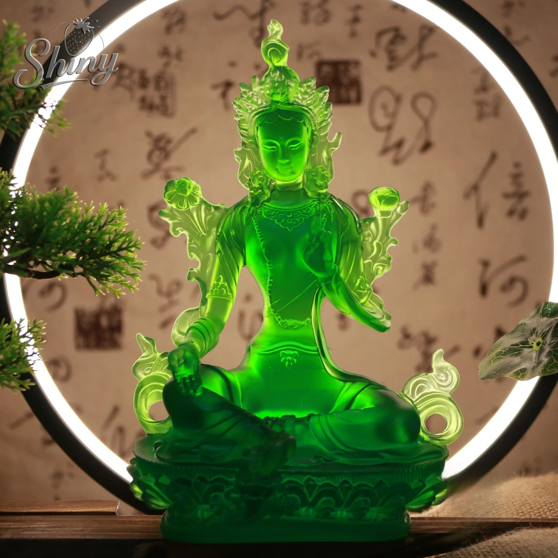 

8.2inch Green Tara Resin Statues Tantric Statues Buddha Statue Buddhism Buddhist Figure Figurine Fengshui Ornaments