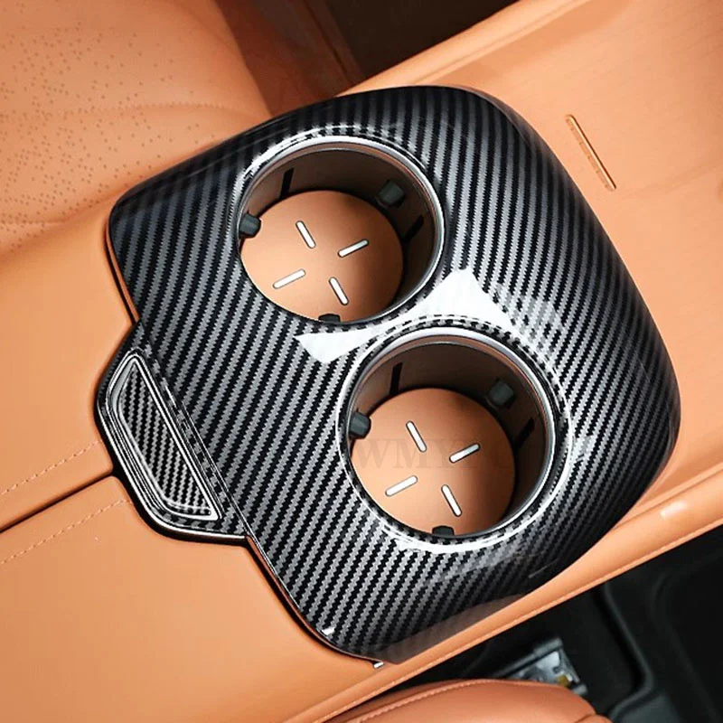 

Carbon Fiber Car Cup Drink Holder Frame Trims for Changan Deepal S7 2023 2024 Accessories Interior Styling